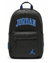 Рюкзак кожаный Air Jordan Black Blue с синими акцентами