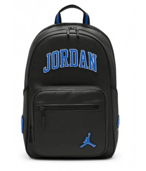 Рюкзак кожаный Air Jordan Black Blue с синими акцентами