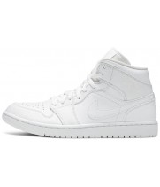 Nike Air Jordan 1 Mid Triple White белые