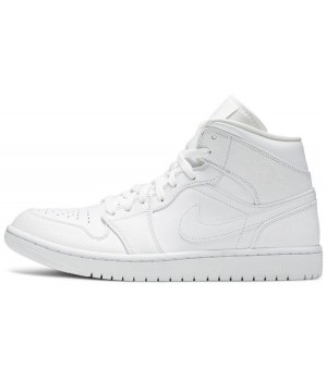 Nike Air Jordan 1 Mid Triple White белые