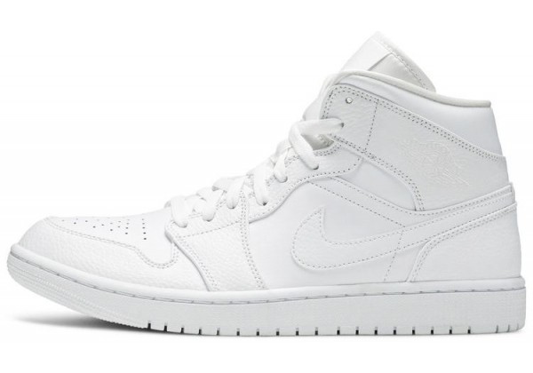 Nike Air Jordan 1 Mid Triple White белые