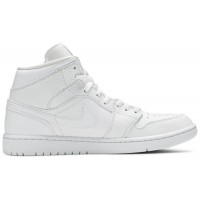 Nike Air Jordan 1 Mid Triple White белые