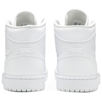 Nike Air Jordan 1 Mid Triple White белые