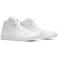 Nike Air Jordan 1 Mid Triple White белые