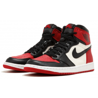 Nike Air Jordan 1 High Bred Toe с мехом