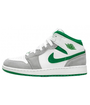 Nike Air Jordan 1 Mid SE GS White Pine Green Smoke Grey