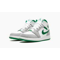 Nike Air Jordan 1 Mid SE GS White Pine Green Smoke Grey