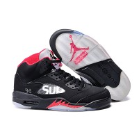 Air Jordan 5 Retro x Supreme 'Black/Fire Red'