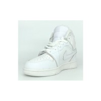 Кроссовки Nike Air Jordan 1 зимние моно белые