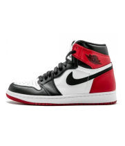 Nike Air Jordan 1 Retro Black Toe Black White Red с мехом