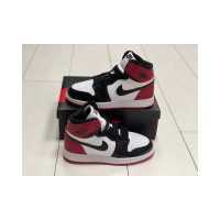 Nike Air Jordan 1 Retro Black Toe Black White Red с мехом