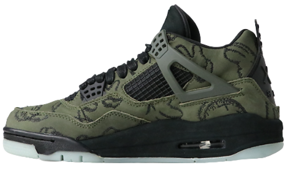 black and army green jordans