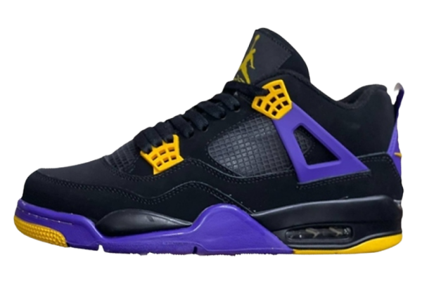 Nike Air Jordan 4 Retro Black Purple Yellow
