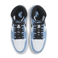Nike Air Jordan Retro 1 Mid (Белые с голубым)
