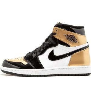 Кроссовки Nike Air Jordan 1 Retro Gold золотой с черным