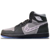 Кроссовки Nike Air Jordan Dior High черные с серым