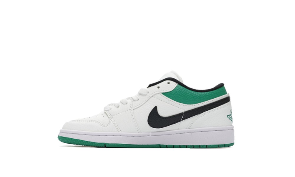 Кроссовки Nike Air Jordan 1 Low бело-зеленые с черным купить в СПб