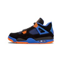 Кроссовки Nike Air Jordan 4 Retro черно-синие с оранжевым