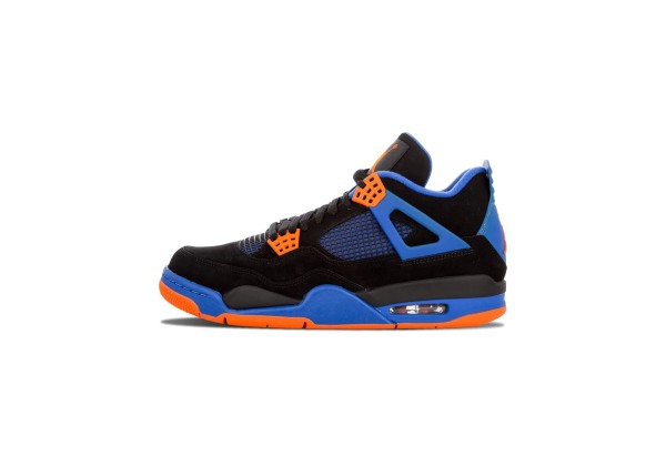 Кроссовки Nike Air Jordan 4 Retro черно-синие с оранжевым