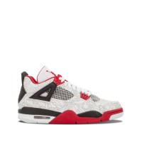 Кроссовки Nike Air Jordan 4 Retro с принтом красно-белые