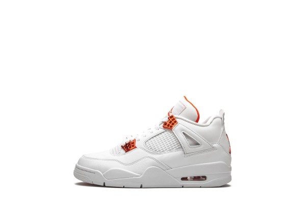 Кроссовки Nike Air Jordan 4 Retro бело-оранжевые