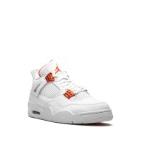 Кроссовки Nike Air Jordan 4 Retro бело-оранжевые