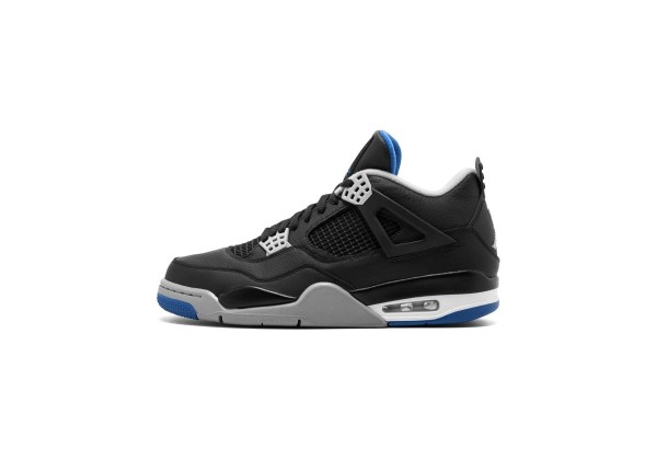 Кроссовки Nike Air Jordan 4 Retro черно-синие с серым