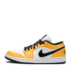 Кроссовки Nike Air Jordan 1 Low бело-желтые с черным