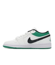Кроссовки Nike Air Jordan 1 Low бело-зеленые с черным