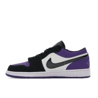 Кроссовки Nike Air Jordan 1 Low черно-фиолетовые с белым