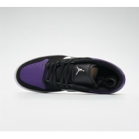 Кроссовки Nike Air Jordan 1 Low черно-фиолетовые с белым