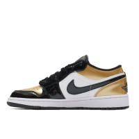Кроссовки Nike Air Jordan 1 Low черно-белые с золотым