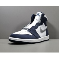 Кроссовки Air Jordan Retro High темно-синие с белым