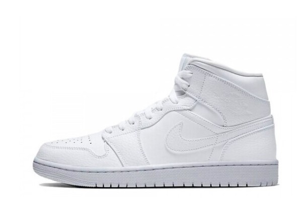 Кроссовки Nike Air Jordan 1 зимние моно белые