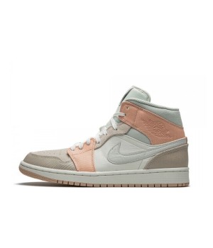Женские кроссовки Nike Air Jordan 1 Mid Milan White Beige бело-бежевые