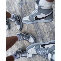 Кроссовки Nike Air Jordan (Аир Джордан) Dior высокие серые