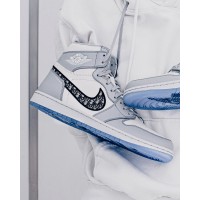 Кроссовки Nike Air Jordan (Аир Джордан) Dior высокие серые