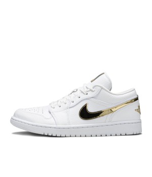 Кроссовки Nike Air Jordan 1 Low женские белые с золотым 