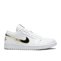 Кроссовки Nike Air Jordan 1 Low женские белые с золотым 