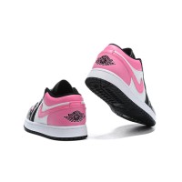 Кроссовки Nike Air Jordan 1 Low розово-белые с черным