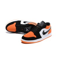 Кроссовки Nike Air Jordan 1 Low оранжево-черные с белым