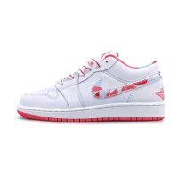 Кроссовки Nike Air Jordan 1 Low женские бело-красные