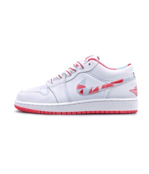 Кроссовки Nike Air Jordan 1 Low женские бело-красные
