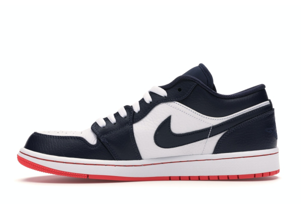 Кроссовки Nike Air Jordan  1 Low черно-белые с красным