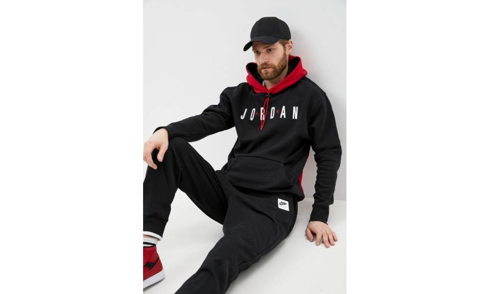 Спортивный костюм мужской Nike Jordan черно-красный купить в СПб
